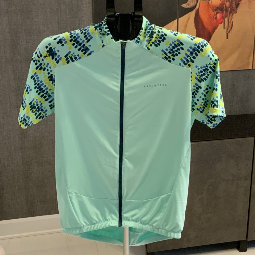 Van Rysel Mint green fitted short-sleeved road cycling jersey -  L